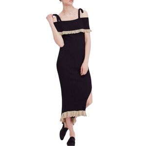 Free People Au Chante Sweater Dress, Black/Gold, Size S